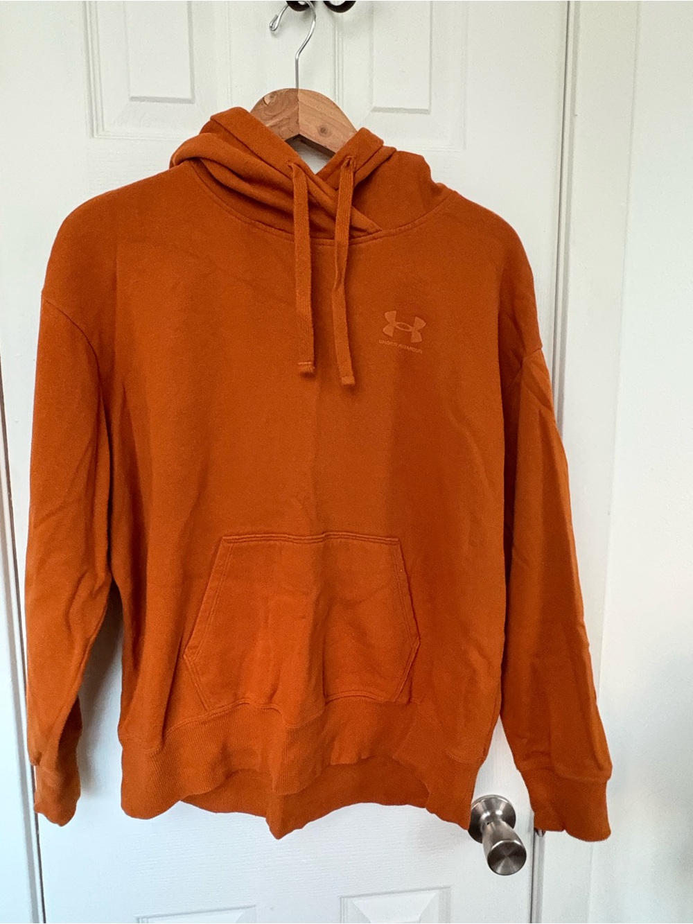 Under Armour Men's Orange Crewneck Hoodie Pullover